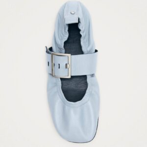 Sarea Blue Leather Ballet Flats