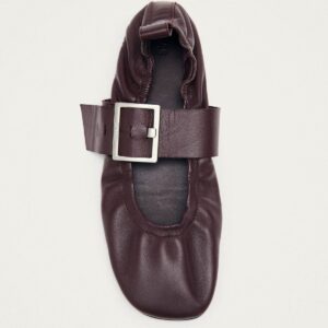 Sarea Burgundy Leather Ballet Flats