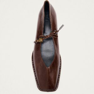 Sway Beads Rift Brown Leather Ballet Flats