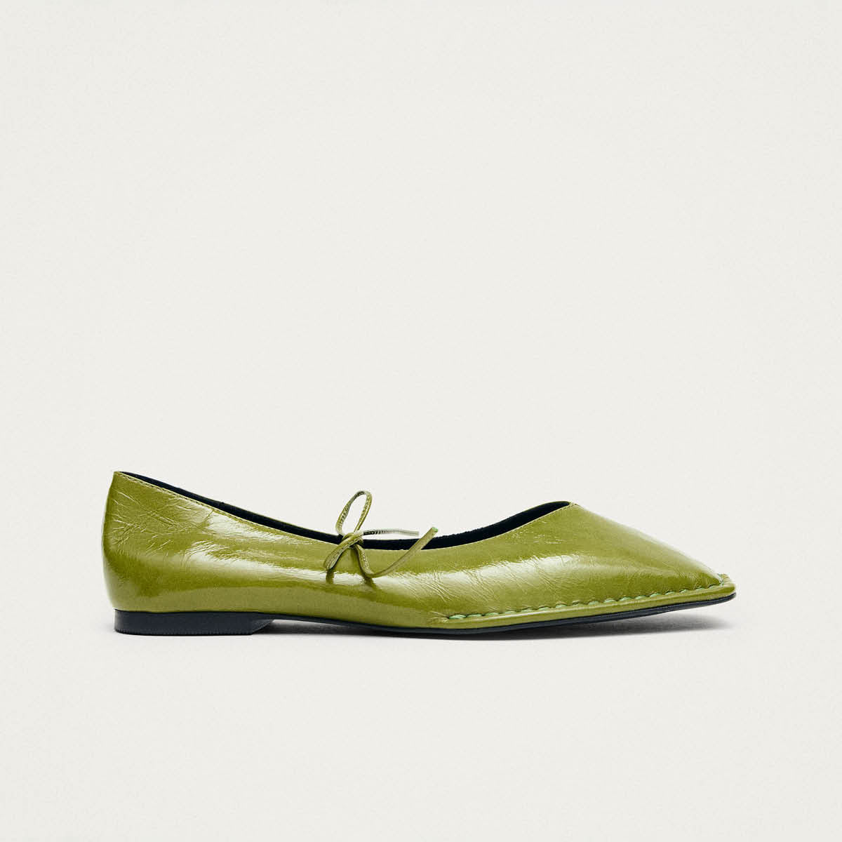 Sway Patent Green Leather Ballet Flats - Image 3