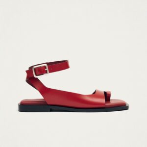 Tebas Red Leather Sandals
