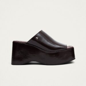 Vale Patent Brown Leather Sandals